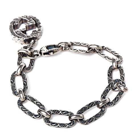 gucci 1973 sterling silver charm bracelet|Gucci bracelet interlocking g charm.